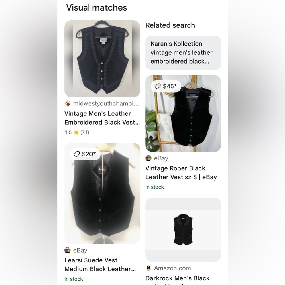 Karen’s Collection Vintage Suede Leather Embroidered Vest - Picture 4 of 4